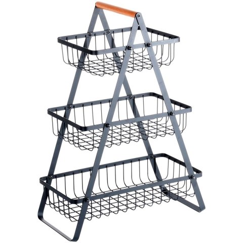 Koszyk na Owoce Warzywa 3-Poziomowy Metalowy Czarny VILDE 34x17,5x46,5 cm Vilde Koszyk na Owoce Warzywa 3-Poziomowy Metalowy Czarny VILDE 34x17,5x46,5 cm Vilde