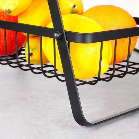 Koszyk na Owoce Warzywa 3-Poziomowy Metalowy Czarny VILDE 34x17,5x46,5 cm Vilde Koszyk na Owoce Warzywa 3-Poziomowy Metalowy Czarny VILDE 34x17,5x46,5 cm Vilde