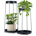 Kwietnik metalowy czarny 2-poziomowy 46 / 58 cm 2 szt. Trends4You