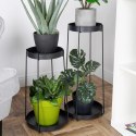 Kwietnik metalowy czarny 2-poziomowy 46 / 58 cm 2 szt. Trends4You