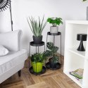Kwietnik metalowy czarny 2-poziomowy 46 / 58 cm 2 szt. Trends4You