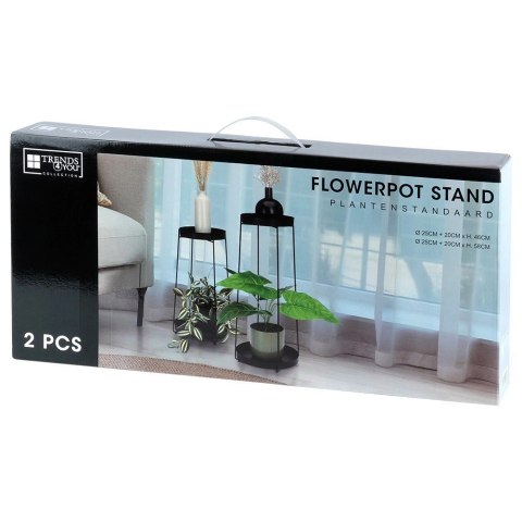 Kwietnik metalowy czarny 2-poziomowy 46 / 58 cm 2 szt. Trends4You Kwietnik metalowy czarny 2-poziomowy 46 / 58 cm 2 szt. Trends4You