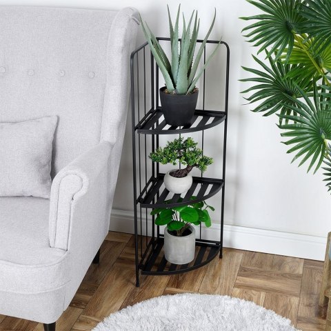 Kwietnik metalowy czarny narożny 90 cm Kwietnik metalowy czarny narożny 90 cm