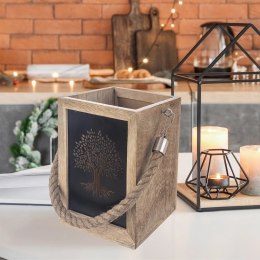 Lampion na świeczkę drewniany MANGO 20 cm Orion