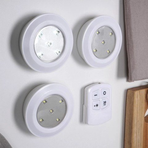 Lampka nocna LED z taśmą samoprzylepną pilot 9,5 cm 3 szt. FX Light Lampka nocna LED z taśmą samoprzylepną pilot 9,5 cm 3 szt. FX Light