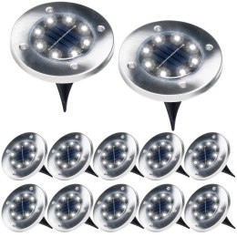 Lampki Ogrodowe Solarne LED Stalowe Wbijane VILDE 11,5 cm 12 szt. Vilde