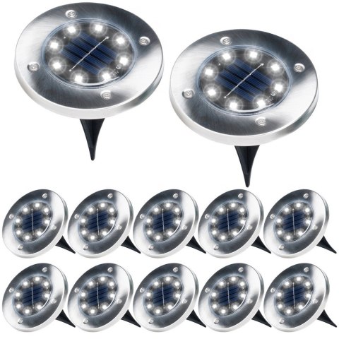 Lampki Ogrodowe Solarne LED Stalowe Wbijane VILDE 11,5 cm 12 szt. Vilde Lampki Ogrodowe Solarne LED Stalowe Wbijane VILDE 11,5 cm 12 szt. Vilde