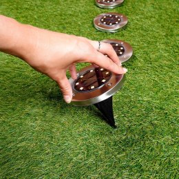 Lampki Ogrodowe Solarne LED Stalowe Wbijane VILDE 11,5 cm 12 szt. Vilde