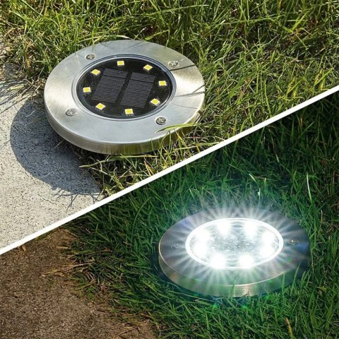 Lampki Ogrodowe Solarne LED Stalowe Wbijane VILDE 11,5 cm 12 szt. Vilde Lampki Ogrodowe Solarne LED Stalowe Wbijane VILDE 11,5 cm 12 szt. Vilde