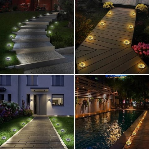 Lampki Ogrodowe Solarne LED Stalowe Wbijane VILDE 11,5 cm 12 szt. Vilde Lampki Ogrodowe Solarne LED Stalowe Wbijane VILDE 11,5 cm 12 szt. Vilde