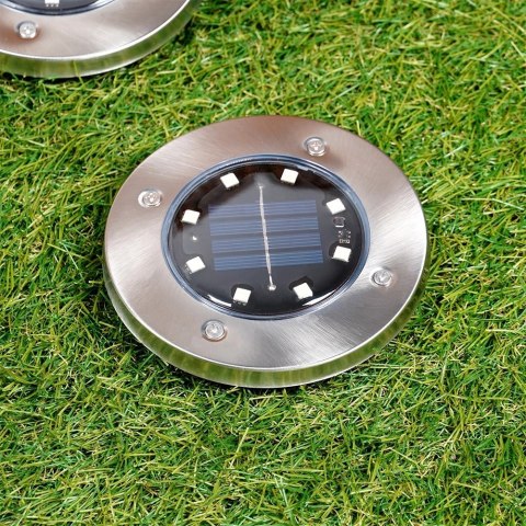 Lampki Ogrodowe Solarne LED Stalowe Wbijane VILDE 11,5 cm 12 szt. Vilde Lampki Ogrodowe Solarne LED Stalowe Wbijane VILDE 11,5 cm 12 szt. Vilde