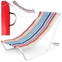 Leżak Plażowy Składany Metalowy Paski z Torbą Transportową VILDE 86x51,5cm Vilde