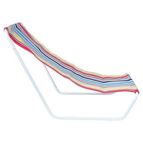 Leżak Plażowy Składany Metalowy Paski z Torbą Transportową VILDE 86x51,5cm Vilde Leżak Plażowy Składany Metalowy Paski z Torbą Transportową VILDE 86x51,5cm Vilde