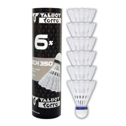 Lotki do Badmintona Nylonowe Białe Wytrzymałe TALBOT TORRO MEDIUM 350 6 szt TALBOT TORRO