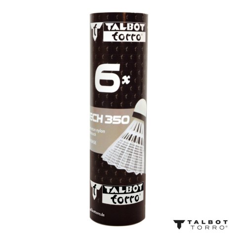 Lotki do Badmintona Nylonowe Białe Wytrzymałe TALBOT TORRO MEDIUM 350 6 szt TALBOT TORRO Lotki do Badmintona Nylonowe Białe Wytrzymałe TALBOT TORRO MEDIUM 350 6 szt TALBOT TORRO