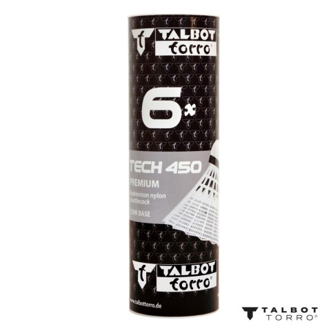 Lotki do Badmintona Nylonowe Białe Wytrzymałe TALBOT TORRO MEDIUM 450 6 szt TALBOT TORRO Lotki do Badmintona Nylonowe Białe Wytrzymałe TALBOT TORRO MEDIUM 450 6 szt TALBOT TORRO