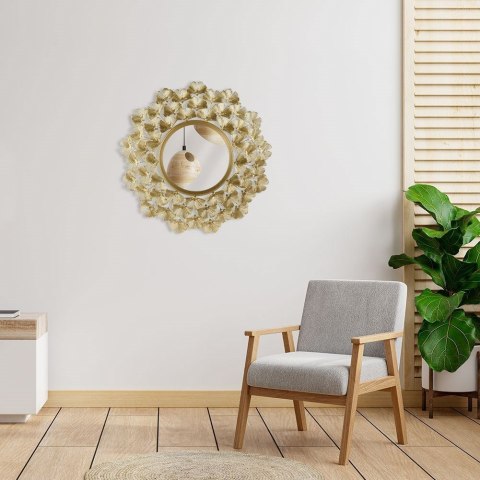 Lustro ścienne metalowe w złotej ramie 52 cm Lustro ścienne metalowe w złotej ramie 52 cm