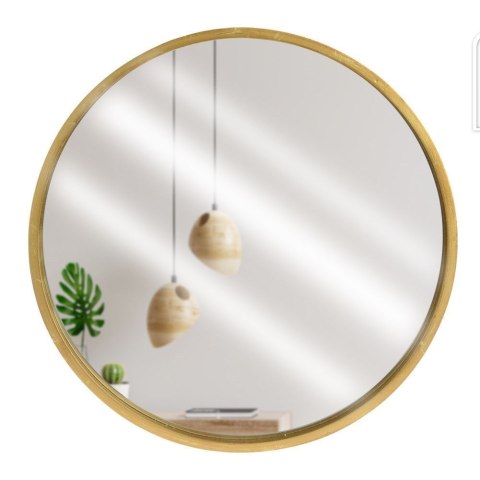 Lustro w złotej drewnianej ramie okrągłe ścienne złote łazienkowe do salonu 30 cm Lustro w złotej drewnianej ramie okrągłe ścienne złote łazienkowe do salonu 30 cm