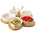 Miseczki na przekąski porcelanowe białe WHITELINE 28,5 cm 10 el. Orion