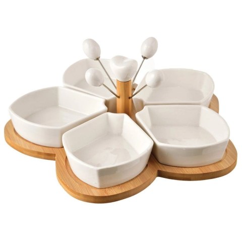 Miseczki na przekąski porcelanowe białe WHITELINE 28,5 cm 10 el. Orion Miseczki na przekąski porcelanowe białe WHITELINE 28,5 cm 10 el. Orion