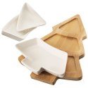 Miseczki na przekąski porcelanowe białe WHITELINE 28 cm 4 el. Orion