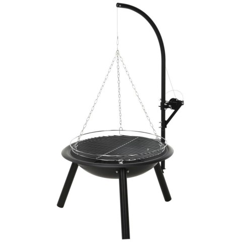 Palenisko ogrodowe metalowe z wiszącym rusztem 50x100 cm BBQ Palenisko ogrodowe metalowe z wiszącym rusztem 50x100 cm BBQ