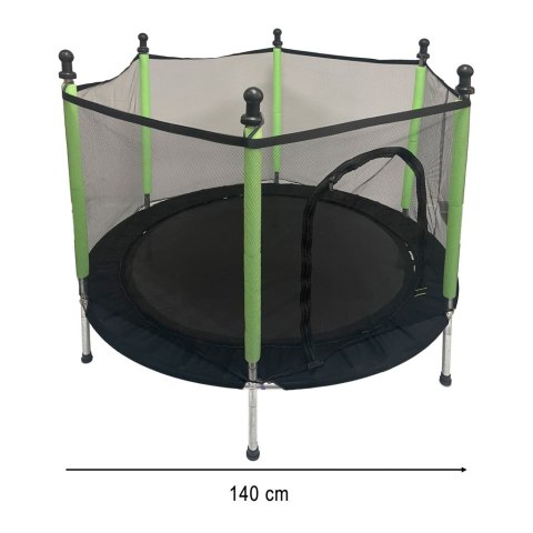 Trampolina do domu ogrodu dla dzieci siatka piłki 140cm 55inch zielona Trampolina do domu ogrodu dla dzieci siatka piłki 140cm 55inch zielona