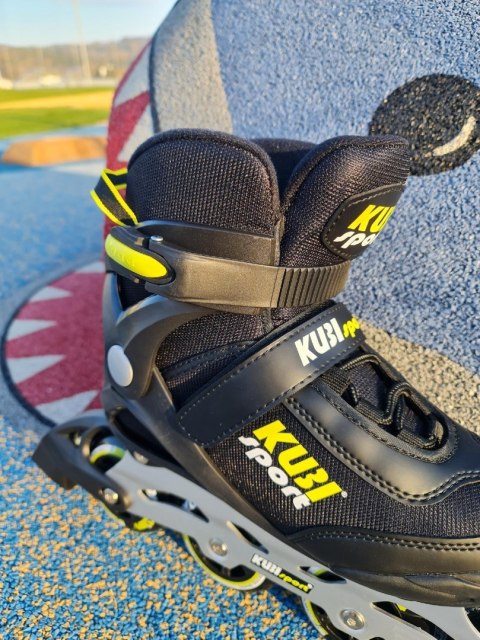 Rolki Damskie Męskie Czarne Kauczukowe Solidne z Hamulcem KUBISPORT roz. 45