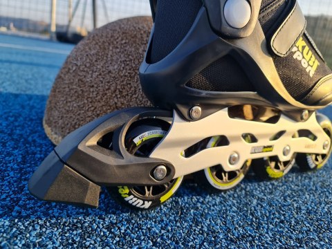 Rolki Damskie Męskie Czarne Kauczukowe Solidne z Hamulcem KUBISPORT roz. 45