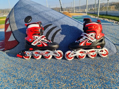 Rolki dla Dzieci Dziecięce Regulowane Czerwone Solidne KUBISPORT r. 31-24