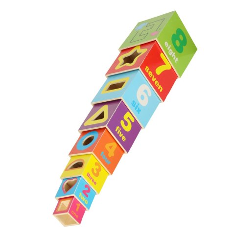 Wieża edukacyjna drewniana sorter kształty nauka liczenia 71cm XXL Wieża edukacyjna drewniana sorter kształty nauka liczenia 71cm XXL
