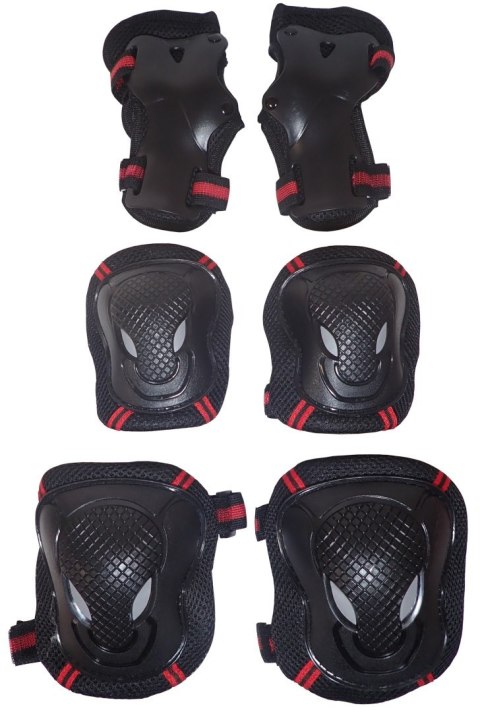 Zestaw Ochraniaczy na Rolki Deskorolkę Rower 3w1 Czarne KUBISPORT rozm XS