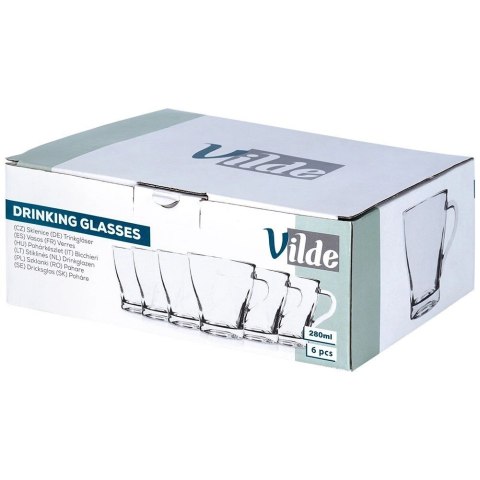 Zestaw Szklanki Kubki do Napojów Soku Wody VILDE 280 ml 6 szt. Vilde Zestaw Szklanki Kubki do Napojów Soku Wody VILDE 280 ml 6 szt. Vilde