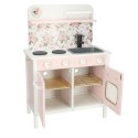 Kuchnia dla dzieci drewniana MDF Lulilo FLoro akcesoria różowa 82cm