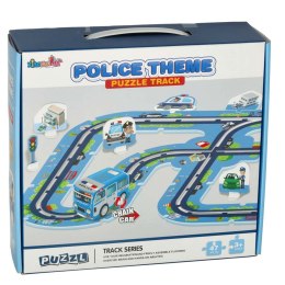 Tor samochodowy puzzle policja auto z napędem znaki drogowe ulica miasto 47 elementów