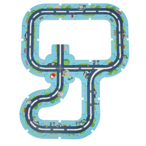 Tor samochodowy puzzle policja auto z napędem znaki drogowe ulica miasto 47 elementów Tor samochodowy puzzle policja auto z napędem znaki drogowe ulica miasto 47 elementów