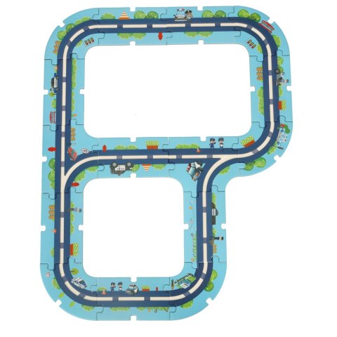 Tor samochodowy puzzle policja auto z napędem znaki drogowe ulica miasto 47 elementów Tor samochodowy puzzle policja auto z napędem znaki drogowe ulica miasto 47 elementów