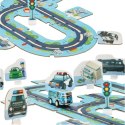 Tor samochodowy puzzle policja auto z napędem znaki drogowe ulica miasto 47 elementów