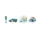 Tor samochodowy puzzle policja auto z napędem znaki drogowe ulica miasto 47 elementów