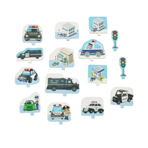 Tor samochodowy puzzle policja auto z napędem znaki drogowe ulica miasto 47 elementów Tor samochodowy puzzle policja auto z napędem znaki drogowe ulica miasto 47 elementów