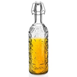 Butelka szklana zdobiona na alkohol wino nalewkę likier syrop sok z korkiem klipsem 0,75 l Grupa Orion Sp. z o.o.