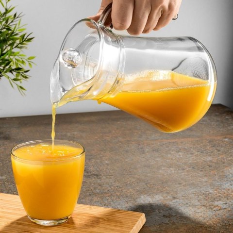Dzbanek szklany do wody kompotu napojów lemoniady z uchwytem i pokrywką 1,4 l Grupa Orion Sp. z o.o. Dzbanek szklany do wody kompotu napojów lemoniady z uchwytem i pokrywką 1,4 l Grupa Orion Sp. z o.o.