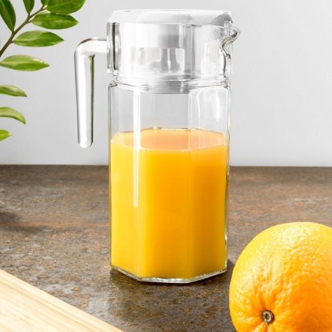 Dzbanek szklany do wody kompotu napojów lemoniady z uchwytem i pokrywką 1,5 l Grupa Orion Sp. z o.o. Dzbanek szklany do wody kompotu napojów lemoniady z uchwytem i pokrywką 1,5 l Grupa Orion Sp. z o.o.