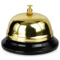 Dzwonek stołowy recepcyjny ręczny metalowy złoty 8,5x6 cm Grupa Orion Sp. z o.o.