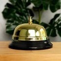 Dzwonek stołowy recepcyjny ręczny metalowy złoty 8,5x6 cm Grupa Orion Sp. z o.o.