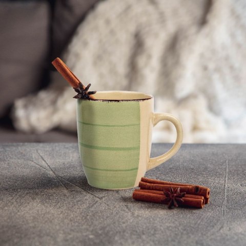 Kubek ceramiczny z uchem do picia kawy herbaty OIL GREEN 355 ml VLACHOS BROS S.A IMPORTS (NAVA),Valantis Vlachos Kubek ceramiczny z uchem do picia kawy herbaty OIL GREEN 355 ml VLACHOS BROS S.A IMPORTS (NAVA),Valantis Vlachos