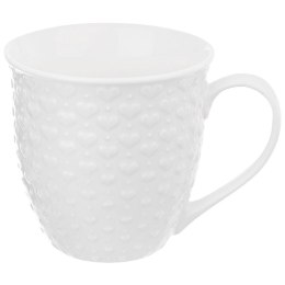 Kubek ceramiczny z uchem do picia kawy herbaty napojów serca biały 580 ml Grupa Orion Sp. z o.o.