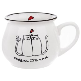 Kubek ceramiczny z uchem koty kotki do picia kawy herbaty 300 ml Grupa Orion Sp. z o.o.