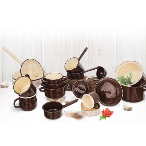 Kubek emaliowany garnuszek retro 0,4 l 8 cm brązowy Grupa Orion Sp. z o.o. Kubek emaliowany garnuszek retro 0,4 l 8 cm brązowy Grupa Orion Sp. z o.o.