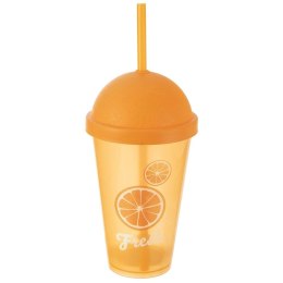 Kubek plastikowy z pokrywką i słomką 450 ml Grupa Orion Sp. z o.o.